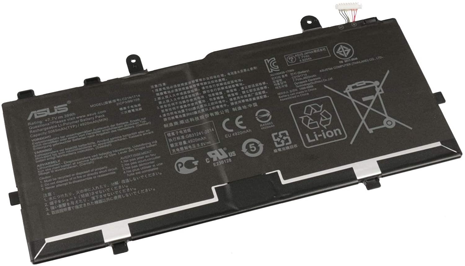 (image for) Original 39Wh Asus C21PqJ5 0B200-02740100 Battery