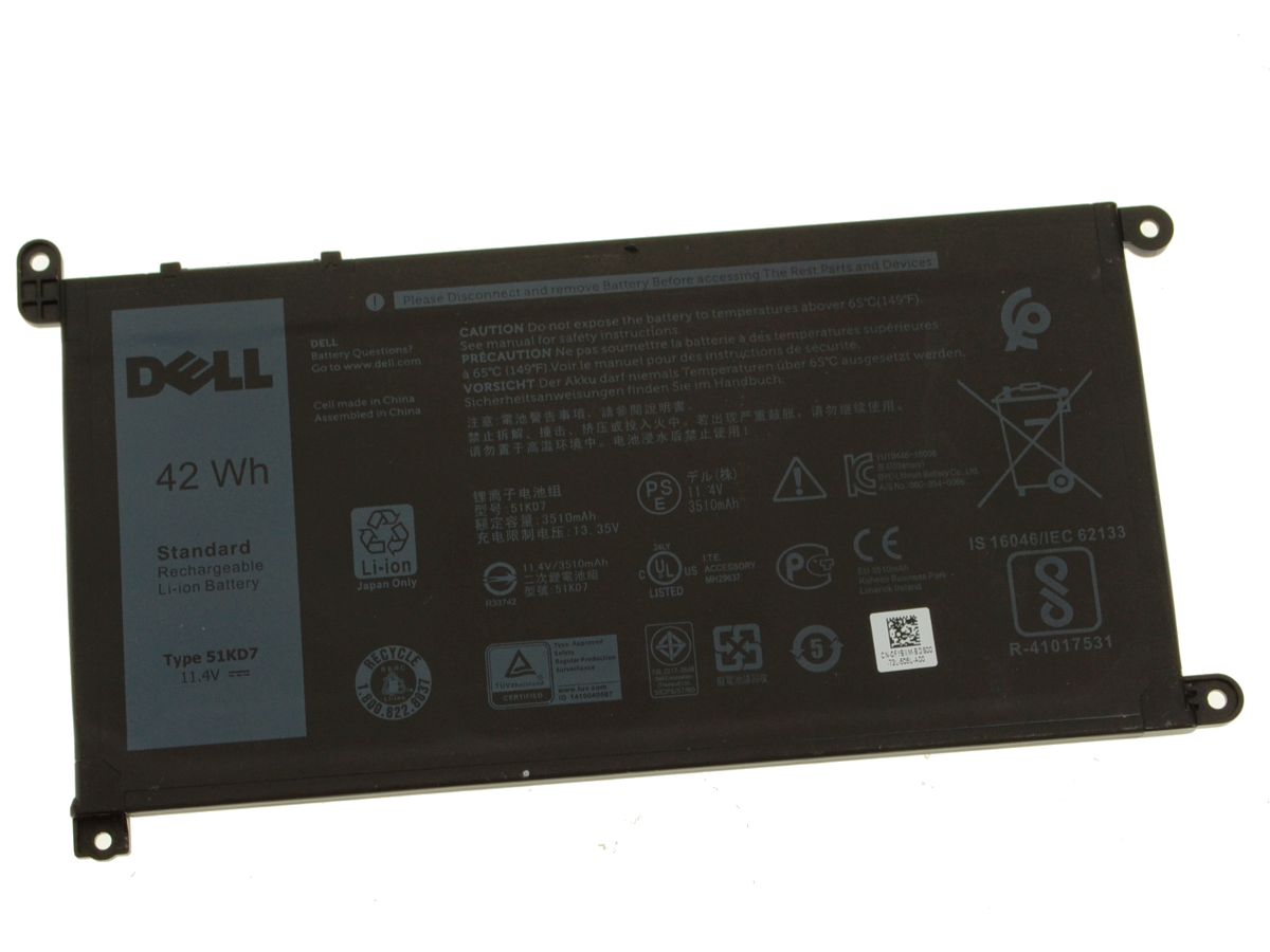 (image for) Original 42Wh 3 Cell Dell 51KD7 051KD7 FY8XM Y07HK Battery