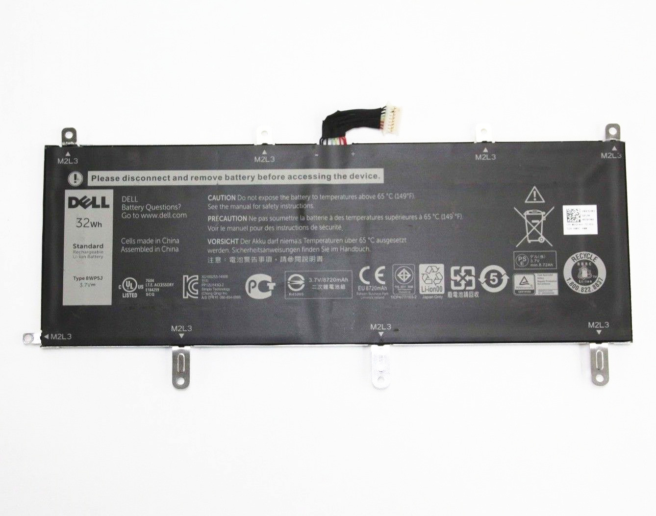 (image for) Original 8720mAh 32Wh 2-Cell Dell 69Y4H JKHC1 Battery