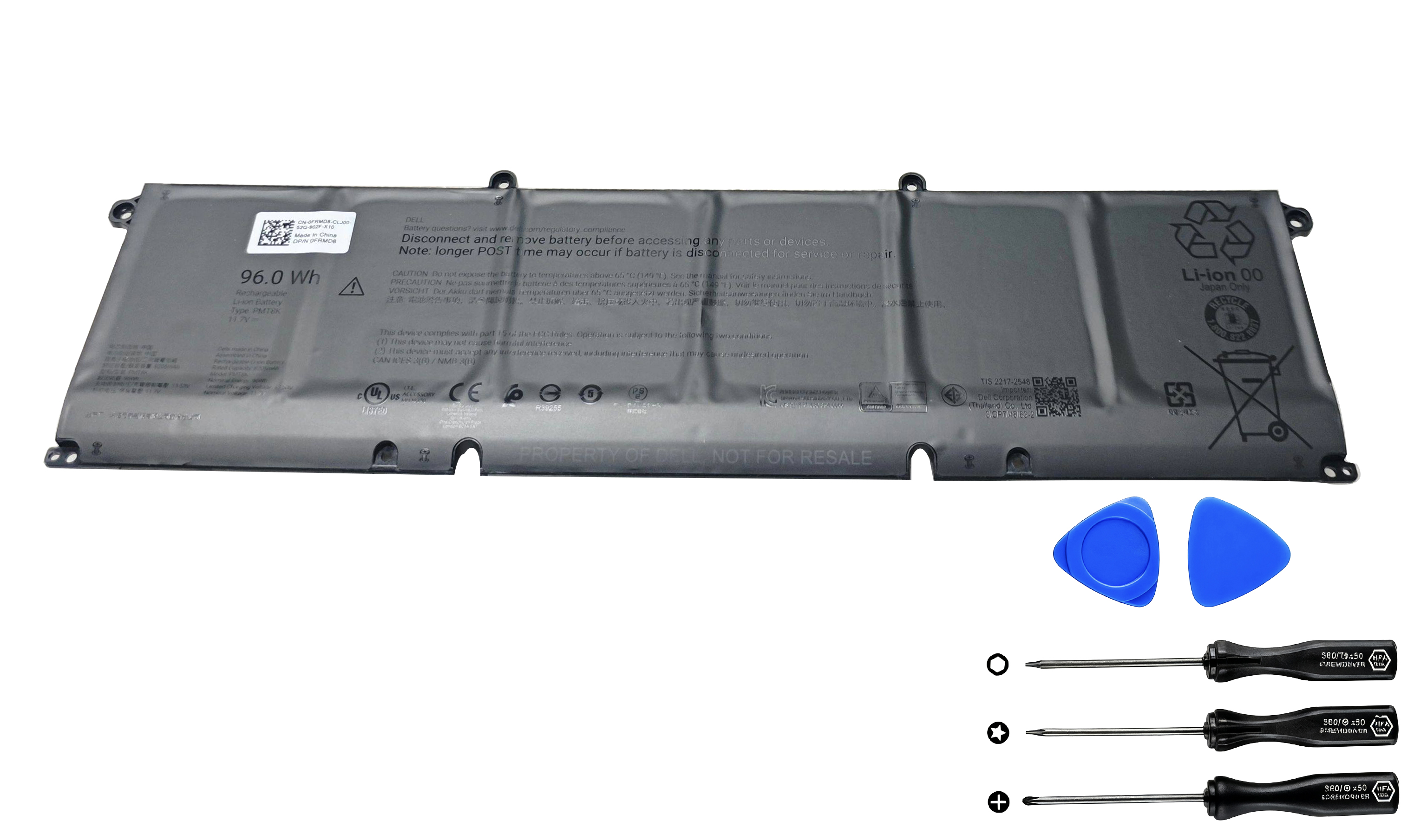 (image for) Original Dell 0HDVM FRMD8 JJDWF K0RGY NFH1G Battery 96Wh