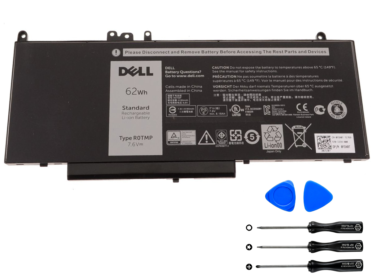 (image for) Original Dell Latitude E5250 (with msata storage drive only) Battery 62Wh