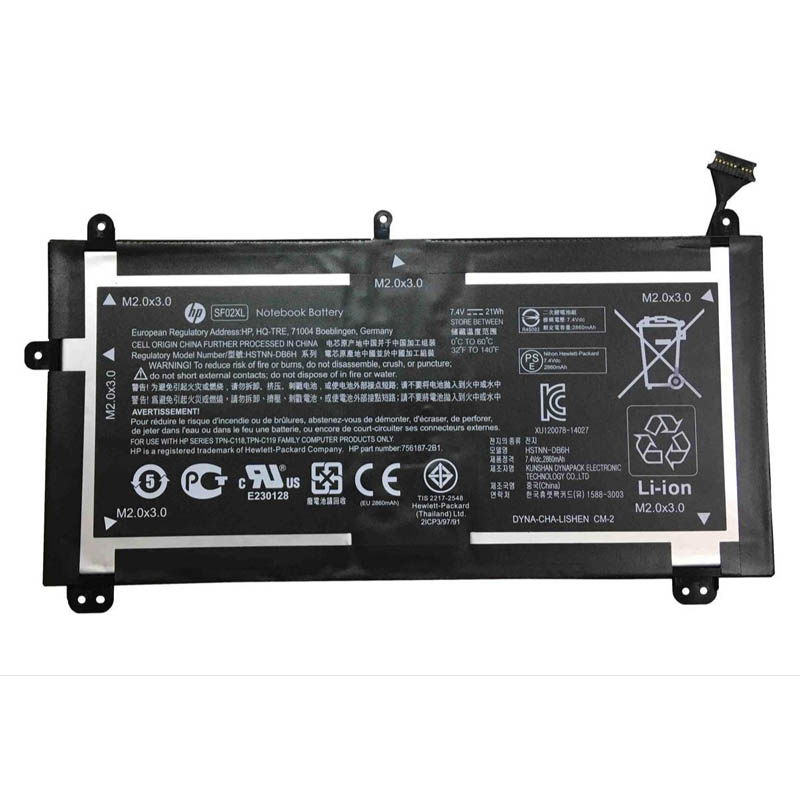 (image for) Original 2860mAh 21Wh 2-Cell HP SF02021XL SF02XL Battery